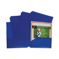 File Folders | C-Line 32935 11 x 8.5 3-Hole Punch Two-Pocket Heavyweight Poly Portfolio Folder - Blue (25/Box) image number 1