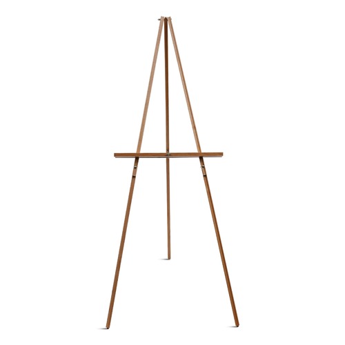 Easels | MasterVision FLX06203MV 60 in. High Wood/Brass Display Tripod Easel - Oak image number 0