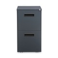 Office Carts & Stands | Alera ALEPAFFCH 14.96 in. x 19.29 in. x 27.75 in. 2 Legal/Letter-Size File Drawers Left or Right File Pedestal - Charcoal image number 1
