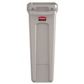 Trash & Waste Bins | Rubbermaid Commercial FG354060BEIG 23 Gallon Rectangular Plastic Slim Jim Receptacle with Venting Channels - Beige image number 1