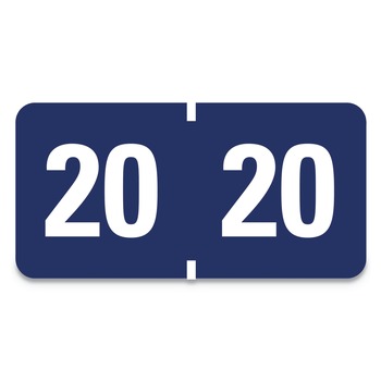 Smead 68320 0.75 in. x 1.5 in. "20-in Yearly End Tab File Folder Labels - Dark Blue (500/Roll)