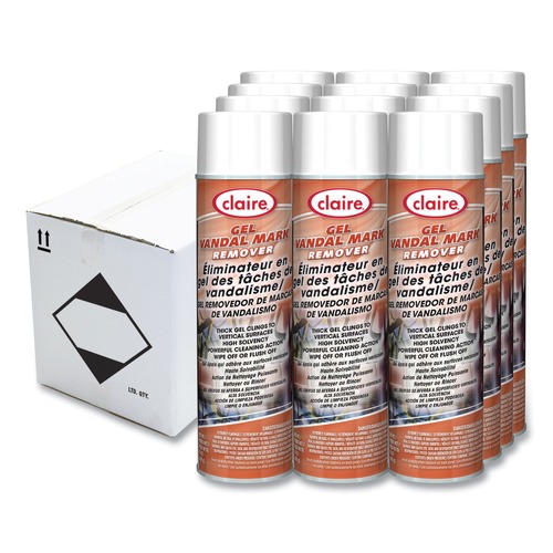 Cleaning & Janitorial Supplies | Claire CL880 15 oz. Aerosol Spray Gel Vandal Mark Remover (12/Carton) image number 0