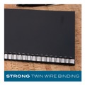 Back to School Sale | Cambridge 06062 (80) 11 in. x 8.5 in. Sheets 1-Subject Wide/Legal Rule Wirebound Business Notebook - Black Linen Cover image number 4