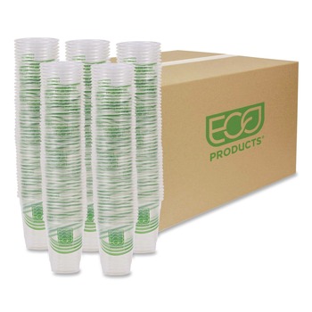 Eco-Products EP-CC9S-GS GreenStripe 9 oz. Renewable and Compostable Cold Cups - Clear (1000/Carton)