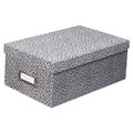 File Folders | Oxford 40588 Holds 1200 3 in. x 5 in. Cards 5.13 in. x 11 in. x 3.63 in. Lift-Off Cover Reinforced Board Card File - Black/White image number 1