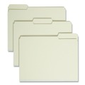 File Folders | Smead 13230 1/3-Cut Tabs Assorted Letter Size 1 in. Expansion Recycled Heavy Pressboard Folders - Gray-Green (25/Box) image number 0