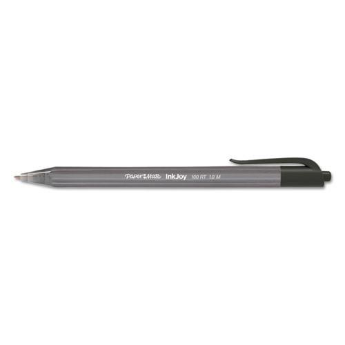 Pens | Paper Mate 1951254 InkJoy 100 RT Medium 1 millimeter Retractable Ballpoint Pen - Black Ink/Smoke/Black Barrel (1-Dozen) image number 0