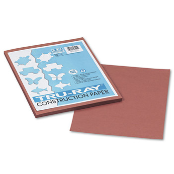 COVER AND CARDSTOCK | Pacon P103025 9 in. x 12 in. 76 lbs. Text Weight Tru-Ray Construction Paper - Warm Brown (50/Pack)
