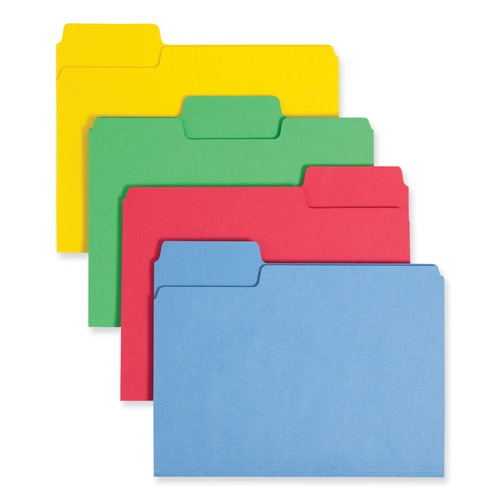 Back to School Sale | Smead 11956 SuperTab 0.75 in. Expansion Letter Size Colored File Folders - Color Assortment 1 (24/Pack) image number 0