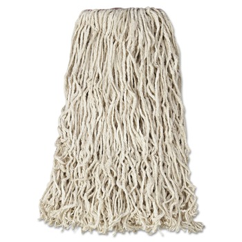 Rubbermaid Commercial FGF11800WH00 24 oz. 1 in. Band Premium Cut-End Cotton Wet Mop Head - White (12/Carton)