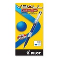 Pens | Pilot 35471 Extra-Fine 0.5 mm Stick Blue Ink VBall Grip Liquid Ink Roller Ball Pen - Blue/White Barrel (1-Dozen) image number 1
