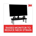 Back to School Sale | 3M MS90B 20 in. x 12 in. x 1 in. to 5.78 in. 40-lb. Capacity Adjustable Monitor Stand - Black/Silver image number 7