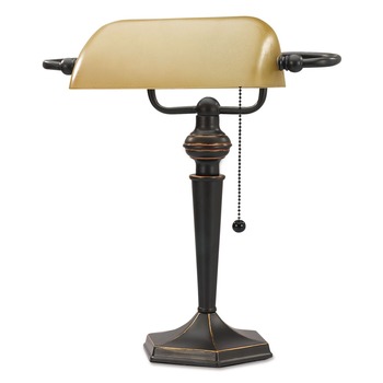 Alera ALELMP537BZ 10 in. x 13.38 in. x 16 in. Traditional Banker's Lamp - Antique Bronze