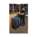 Trash & Waste Bins | Rubbermaid Commercial 2078967 Sustain 15 gal Metal/Plastic Decorative Refuse with Recycling Lid - Black image number 5