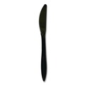 Cutlery | Boardwalk BWKKNIFEBLPP Mediumweight Polypropylene Plastic Knife Cutlery - Black (1000/Carton) image number 1