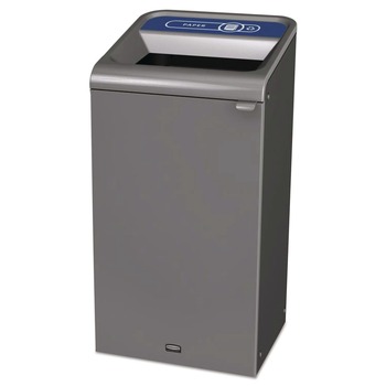 Rubbermaid Commercial 1961623 23 Gallon Paper Configure Indoor Recycling Waste Receptacle - Gray
