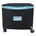 Office Filing Cabinets & Shelves | Storex 61270U01C 1 Legal/letter-Size File Drawer 14.75 in. x 18.25 in. x 12.75 in. Single-Drawer Mobile Filing Cabinet - Black/Teal image number 0
