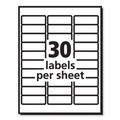Labels | PRES-a-ply 30606 1 in. x 2.63 in. Laser Printer Labels - White (30/Sheet, 250 Sheets/Box) image number 3