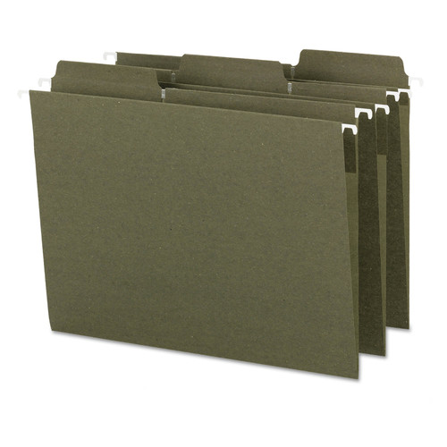 File Folders | Smead 64037 1/3-Cut Tabs Letter Size FasTab Hanging Folders - Standard Green (20/Box) image number 0