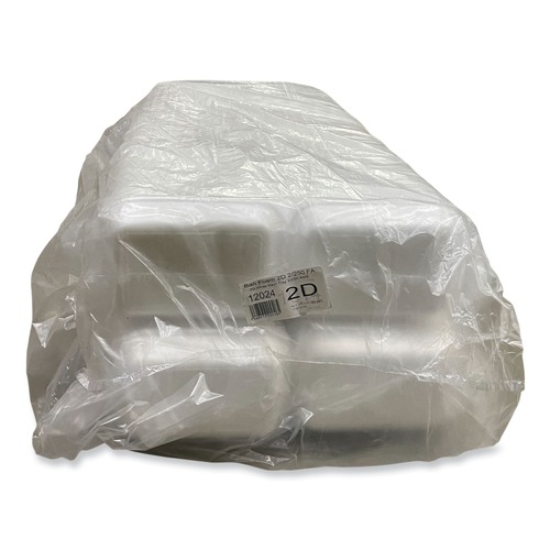 Food Trays, Containers, and Lids | GEN 2DWH 8.56 in. x 6.1 in. x 1.2 in. No. 2D Foam Meat Trays - White (500/Carton) image number 0