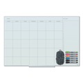 White Boards | U Brands 3967U00-01 35 x 23 Floating Glass Dry Erase Undated One Month Calendar - White image number 0