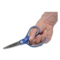 Arts & Crafts Supplies | Westcott 15553 7 in. Long 2.25 in. Cut Length KleenEarth Soft Handle Scissors - Straight Blue/Gray Handle image number 3