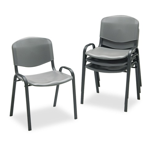 Office Chairs | Safco 4185CH 250 lbs. Capacity Stacking Chairs - Charcoal/Black (4/Carton) image number 0
