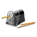 Pencil Sharpeners | Westcott 15509 5 in. x 7.5 in. x 7.25 in. AC-Powered iPoint Evolution Axis Pencil Sharpener - Black/Silver image number 2
