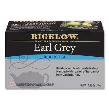 BEVERAGES AND DRINK MIXES | Bigelow RCB003481 Tea Bags - Earl Grey Black Tea (28/Box)