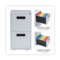 Office Filing Cabinets & Shelves | Alera ALEPAFFLG 14.96 in. x 19.29 in. x 27.75 in. 2 Legal/Letter-Size File Drawers Left or Right File Pedestal - Light Gray image number 6