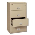Office Filing Cabinets & Shelves | FireKing 4-3122-CPA 4 Legal/Letter-Size File Drawers 260 lbs. Overall Capacity 31.13 in. x 22.13 in. x 52.75 in. Insulated Lateral File - Parchment image number 1
