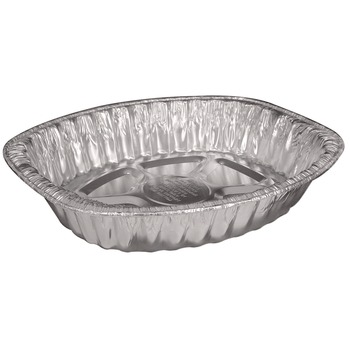 Handi-Foil HFA 32400-100 14.43 in. x 3.12 in. x 17.68 in. 272 oz. Giant Rack Aluminum Roaster Pan - Silver (100/Carton)