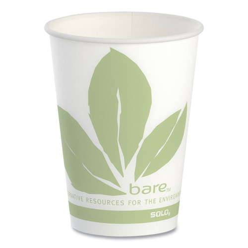 Cups and Lids | SOLO R9BB-JD110 Bare Eco-Forward 9 oz ProPlanet Seal Paper Cold Cups - Green/White (100/Sleeve, 20 Sleeves/Carton) image number 0
