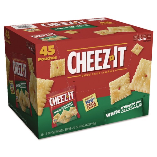 Snacks | Sunshine KEE10893 1.5 oz. Bag Cheez-it Crackers - White Cheddar (45/Carton) image number 0