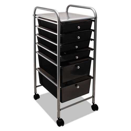 Office Filing Cabinets & Shelves | Advantus 34005 13 in. x 15.38 in. x 32.13 in. Portable Drawer Organizer - Smoke/Matte Gray image number 0