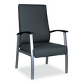 Office Chairs | Alera ALEML2419 metaLounge Series 24.6 in. x 26.96 in. x 42.91 in. High-Back Guest Chair - Black Seat/Back, Silver Base image number 1