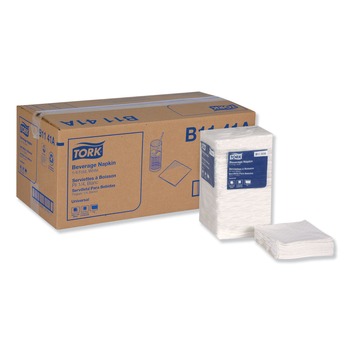 Tork B1141A 1 Ply 9.13 in. x 9.13 in. Universal Beverage Napkins - White (4000/Carton)