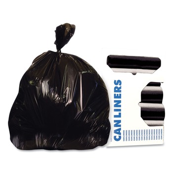 TRASH BAGS | Heritage X8046SK R01 Low Density 45 Gallon 40 in. x 46 in. Repro Can Liners - Black (5 Rolls/Carton)