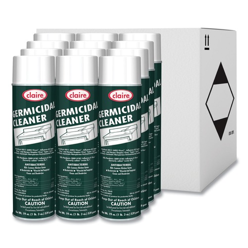 Cleaning & Janitorial Supplies | Claire CL873 19 oz. Aerosol Spray Germicidal Cleaner - Floral Scent (12/Carton) image number 0