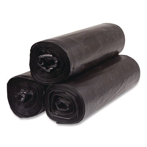 Trash Bags | Inteplast Group SLW3858SPK 38 in. x 58 in. 60-Gallon 1.15 mil. Interleaved Roll Low-Density Commercial Can Liners - Black (4-Rolls/Carton) image number 0