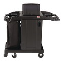 Cleaning Carts | Suncast Commercial HKCCH200 23.25 in. x 53.22 in. x 53.06 in. 1 Shelf Plastic Compact Premium Housekeeping Cart - Black image number 0