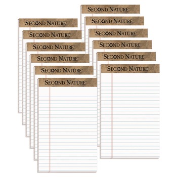 NOTEBOOKS AND PADS | TOPS 74830 Second Nature 5 in. x 8 in. Sheets Narrow Rule Recycled Ruled Pads - White (1-Dozen)