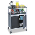 Cleaning Carts | Safco 8964BL 33.5 in. x 21.75 in. x 43 in. 4 Shelves Plastic Mobile Beverage Cart - Black image number 1