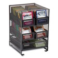 Breakroom Supplies | Mind Reader MMTDR5-BLK 6.75 in. x 7 in. x 10 in. 5-Compartment Network Collection Tea Countertop Organizer - Black image number 6