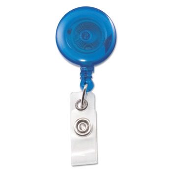 Advantus 75472 30 in. Extension Translucent Retractable ID Card Reel - Blue (12/Pack)