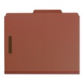 File Folders | Smead 13724 2 in. Expansion Recycled Pressboard 4-Fastener Classification Folders - Letter Size/Red Exterior (10/Box) image number 3