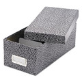 File Folders | Oxford 40588 Holds 1200 3 in. x 5 in. Cards 5.13 in. x 11 in. x 3.63 in. Lift-Off Cover Reinforced Board Card File - Black/White image number 0
