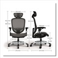 Office Chairs | Alera ALEMV41BME48 17.24 in. to 20.98 in. Seat Height Supports Up to 275 lbs. Minerva Ergonomic Mesh Swivel Task Chair - Gray Seat/Back, Silver Base image number 5