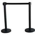 Floor Signs & Safety Signs | Tatco 16600 14 in. x 35 in. x 9 ft 6 in. Assorted Materials Economy Crowd Control - Black (2/Carton) image number 0