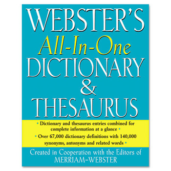 OFFICE AND OFFICE SUPPLIES | Merriam Webster FSP0471 All-In-One Hardcover Dictionary/Thesaurus, 768 Pages